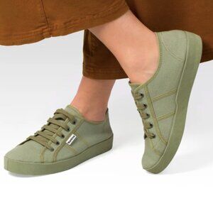 Biankina St. Tropez Organic Vegan Cotton Canvas Sneakers Olive Green Size 41/10